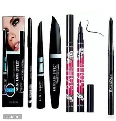 Makeup Beauty Kajal  3in1 Eyeliner , Mascara , Eyebrow Pencil  High Quality Waterproof Liquid-Eye Liner 36H  (5 Items in the set)-thumb0