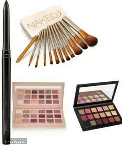 KAJAL  36 Different shades of nud edition and ros gold edition eyeshadow palette WITH set of 12 nakd 3 brushes Tin Box ( 4 items ) (4 Items in the set)  (4 Items in the set)-thumb0