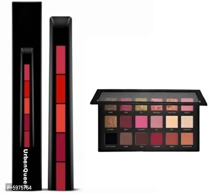 Fab 5 ( five in one lipstick ) plus Rose Gold Edition Eyeshadow Palette - 18 Shades  (2 Items in the set)-thumb0