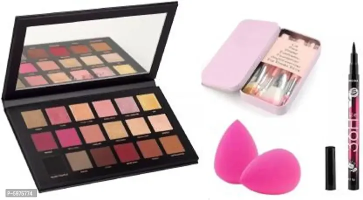 Rose Gold Remastered Eyeshadow Palette 18 Color Makeup Palette Highlighters Eye Make Up High Pigmented Professional Mattes and Shimmers makeup combo  (4 Items in the set)