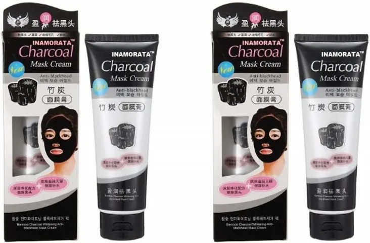 CHARCOAL  Mask Cream HIGH QUALITY ANTI-BLACKHEAD OIL-CONTROL PACK OF 2Pcs