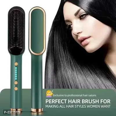 Hair Straightener Comb for Women  Men Hair Styler multicolor Hair Straightener Comb for Women  Men Hair multicolor Straightener Brush (Green)-thumb0