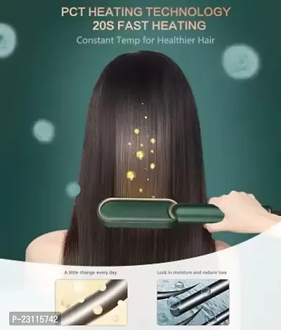 Hair Straightener Comb for Women  Men Hair Styler multicolor Hair Straightener Comb for Women Hair multicolor Straightener Brush Hair Straightener Brush  (Green)