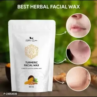 TURMERIC FACIAL WAX - 5 MIN PAINLESS HERBAL POWDER Wax Powder turmeric facial wax facial hair  removal turmeric face wax(50 g)-thumb0