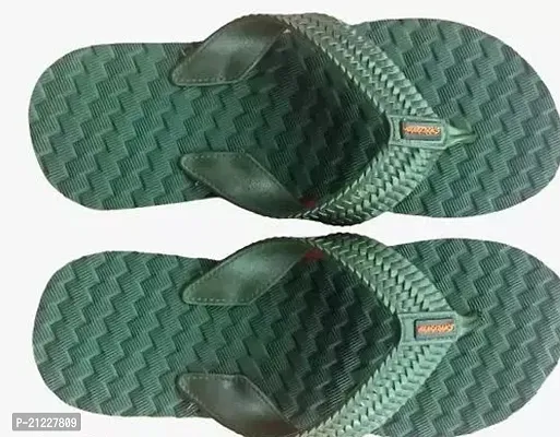 Stylish Green Rubber Slippers For Men-thumb0