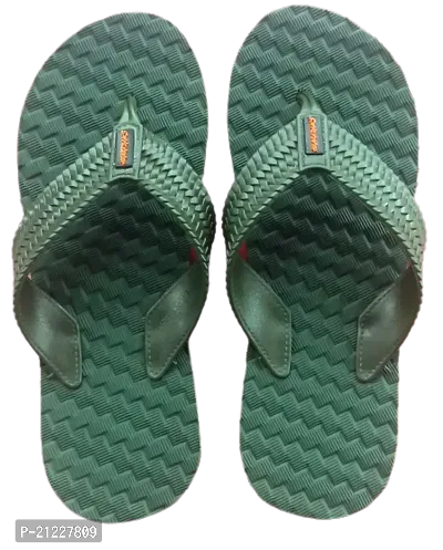 Stylish Green Rubber Slippers For Men-thumb2