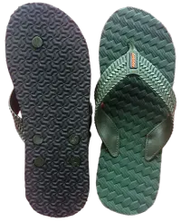 Stylish Green Rubber Slippers For Men-thumb2