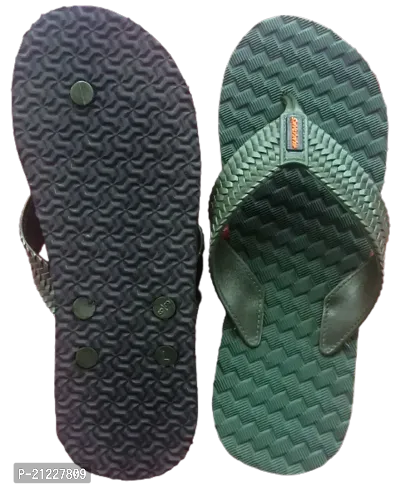 Stylish Green Rubber Slippers For Men-thumb3