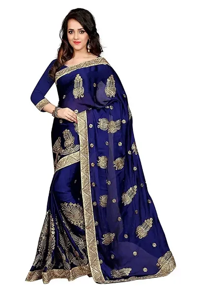 Stylish Organza Saree With Blouse Piece For Women