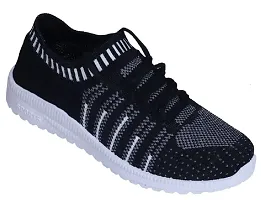 Black Pvc Solid Sports Shoes   Sneakers For Women-thumb1