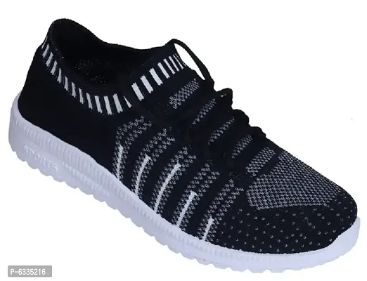 Black Pvc Solid Sports Shoes   Sneakers For Women-thumb2