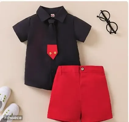 Baby boy clothing set, Boy's Cloth, kid's clothing set, children clothing wear, kid's wear,1 year boy clothes, 2 year boy dress,3 year boy kapde,4 year boy clothes,5 year boy dress(Black-Red)-thumb0