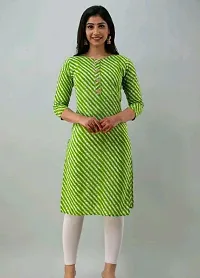 Elegant Green Leheriya Rayon Kurta For Women-thumb3