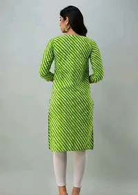 Elegant Green Leheriya Rayon Kurta For Women-thumb2