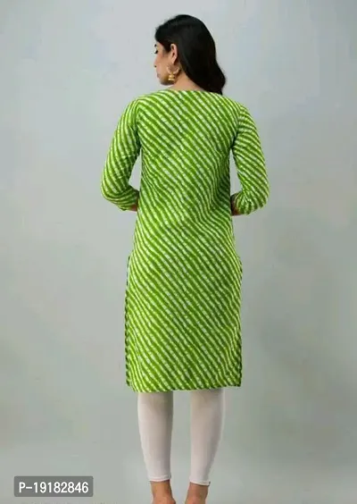 Elegant Green Leheriya Rayon Kurta For Women-thumb3