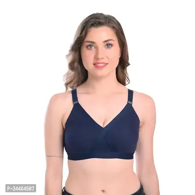 Stylish Navy Blue Cotton Blend  Bra For Women-thumb0