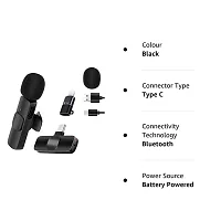 K8 Wireless Microphone Bluetooth Digital Mini Portable Recording Clip Mic with Receiver-thumb1