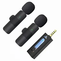 K-35 Wireless Collar Microphone Lapel Lavalier Omnidirectional Mic Plug and Play Mike for Vlogging Interview Live Streaming YouTube Compatible with BT Speakers, DSLR Camera-thumb3