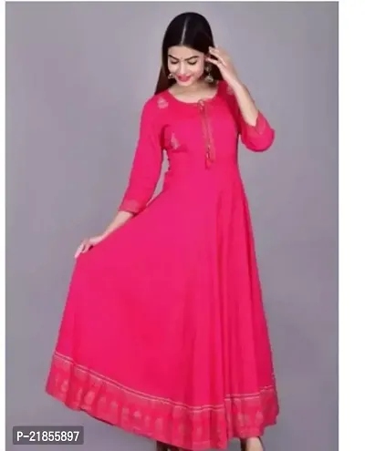 A-Line  Embroidered Cotton Kurta For Women-thumb0