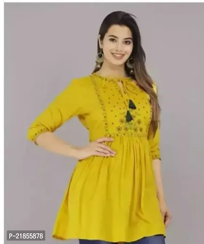 A-Line  Embroidered Cotton Kurta For Women-thumb0