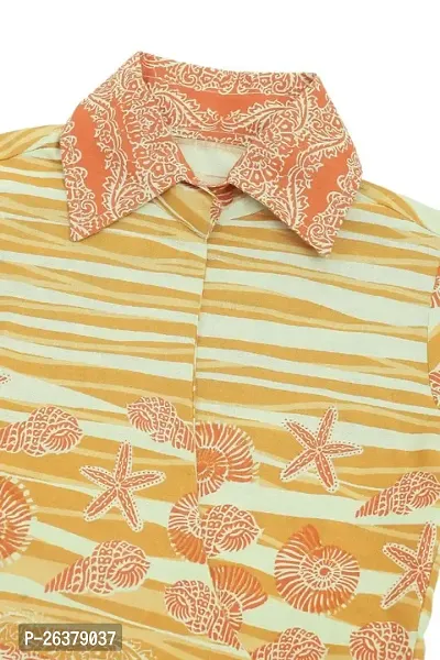 EBRY 100% Cotton Fabric Stripe Printed Yellow Colored Shirt  Palazzo Set for Kids|ASSAKIDS13-thumb4