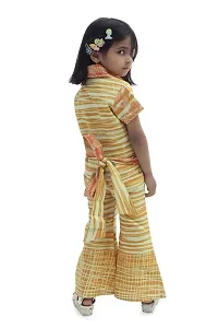 EBRY 100% Cotton Fabric Stripe Printed Yellow Colored Shirt  Palazzo Set for Kids|ASSAKIDS13-thumb2
