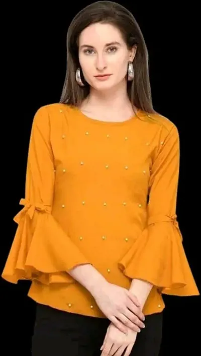 Premium Quality Polyester Solid Stylish Tops Collection