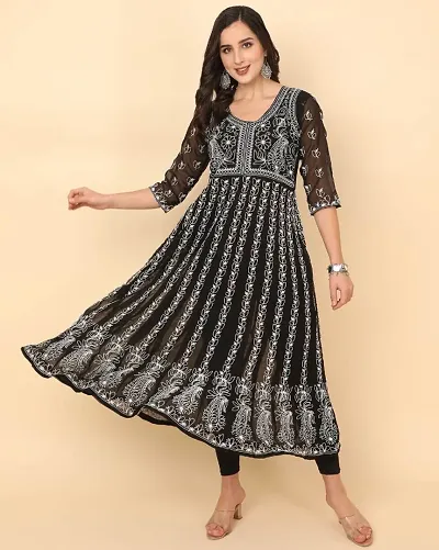 Women Stylish Embroidered Georgette Kurta