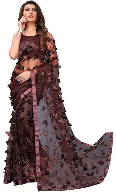 Hot Selling Net Saree with Blouse piece 