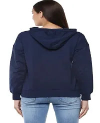 Womens Long Sleeve Printed Design Hooded Neck Fleece Fabric Casual Hoodies Sweatshirt-thumb1