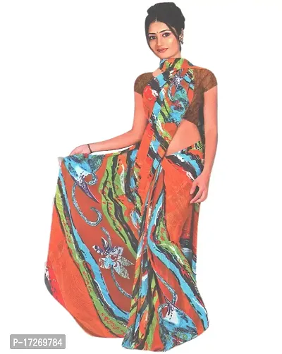 Marwadi Mohan Lehar Graphic Digital Print Saree (Multicolor)-thumb0