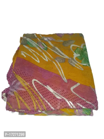 Marwadi Mohan Flower Dot Printed Saree with Blouse (Mehroon)