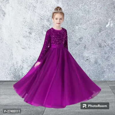 Kids Gown Western Wear Gown - Purple-thumb0