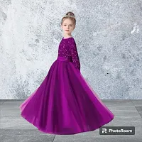 Kids Gown Western Wear Gown - Purple-thumb1