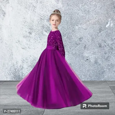 Kids Gown Western Wear Gown - Purple-thumb2