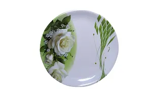 DRIZLING Unbreakable 10 Inch Round Floral Design Melamine Plates for Dinner/Lunch/Snacks/Appetizers/Serving Set of 6-thumb1