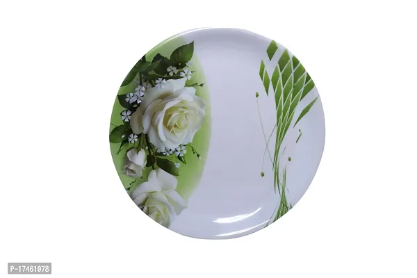 DRIZLING Unbreakable 10 Inch Round Floral Design Melamine Plates for Dinner/Lunch/Snacks/Appetizers/Serving Set of 6-thumb2