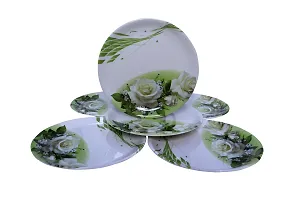 DRIZLING Unbreakable 10 Inch Round Floral Design Melamine Plates for Dinner/Lunch/Snacks/Appetizers/Serving Set of 6-thumb2