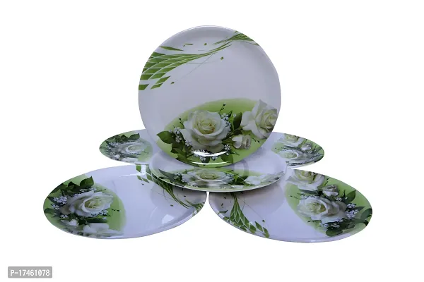 DRIZLING Unbreakable 10 Inch Round Floral Design Melamine Plates for Dinner/Lunch/Snacks/Appetizers/Serving Set of 6-thumb3