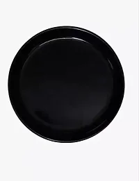 Set of 6 Matt Black Dinner Plates for Dining Table Decor Home and Kitchen Microwave Safe Melamine (11 Inch)-thumb2