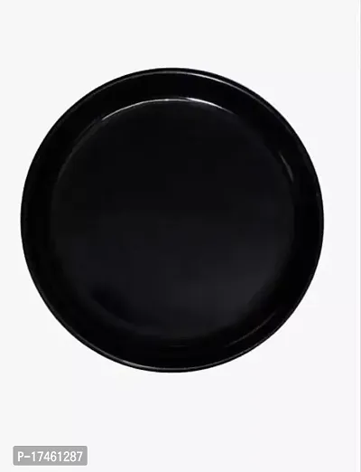 Set of 6 Matt Black Dinner Plates for Dining Table Decor Home and Kitchen Microwave Safe Melamine (11 Inch)-thumb3