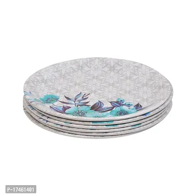 DRIZLING 11 INCH Flower Design Melamine Plates for Lunch, Dinner and Breakfast Attractive Serving Party Plates (Set of 6)-thumb2