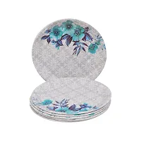 DRIZLING 11 INCH Flower Design Melamine Plates for Lunch, Dinner and Breakfast Attractive Serving Party Plates (Set of 6)-thumb2