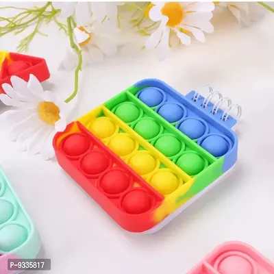 SQUARE POP IT FIDGET SPIRAL NOTEBOOK BUBBLE PUSH POP FIDGET SILICON TOY BOOK STRESS RELIEF ANXIETY SCHOOL STATIONERY NOTEBOOK-thumb0