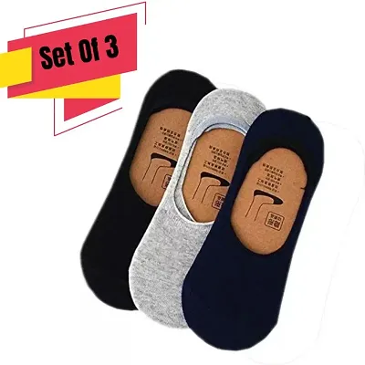 Trendy Mens Invisible Cotton socks (Pair Of 3) (Multicolor) socks combo pack Men and Women Socks / Unisex loafer socks/ Low Cut Socks for Men and Women