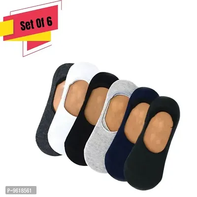 Trendy Mens Invisible Cotton socks (Pair Of 6) (Multicolor) socks combo pack Men and Women Socks / Unisex loafer socks/ Low Cut Socks for Men and Women-thumb0