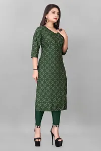 Straight Green Printed Crepe Kurta Pack of 2-thumb1