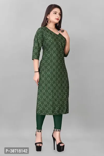 Straight Green Printed Crepe Kurta Pack of 2-thumb2