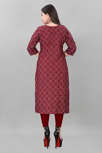 Straight Maroon Printed Crepe Kurta-thumb1