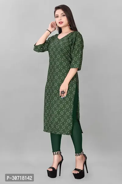 Straight Green Printed Crepe Kurta Pack of 2-thumb4